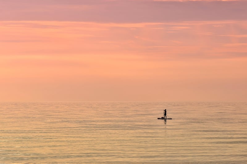 Paddleboarder enjoying the water